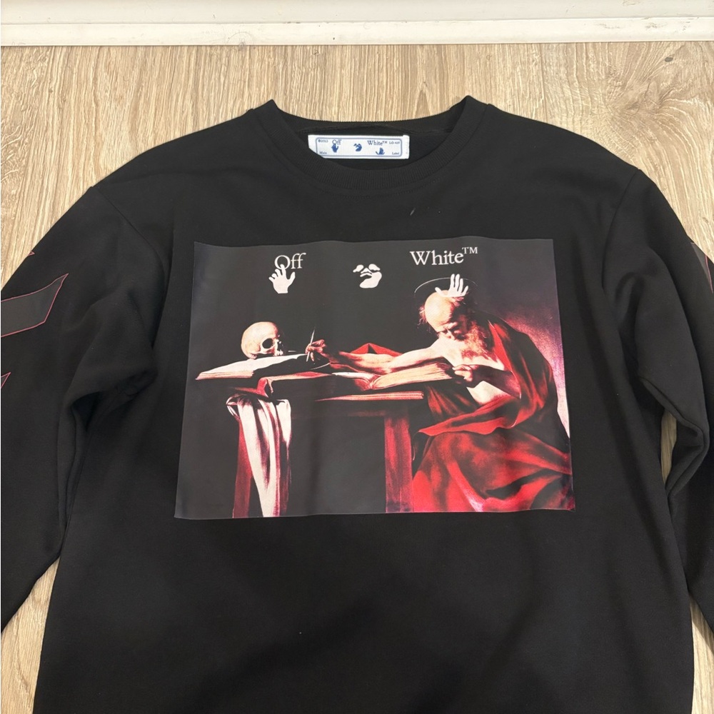 Off-White Black and Red Graphic Sweatshirt